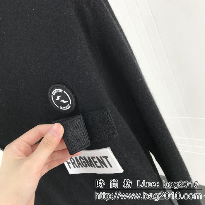 MONCLER蒙口 x 藤原浩合作系列 18年秋冬新款 高領貂絨 魔術貼徽章圖案 男款羊毛衫 ydi1554